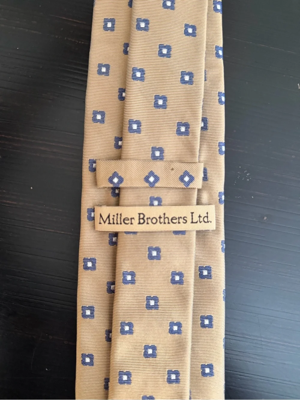 Pair of Miller Brothers Ltd. Patterned Silk Neck Ties